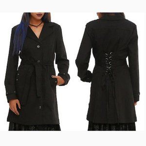 Royal Bones Corset Back Long Trench Coat Jacket